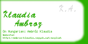 klaudia ambroz business card