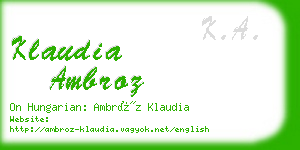 klaudia ambroz business card